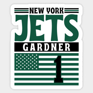 New York Jets Gardner 1 American Flag Football Sticker